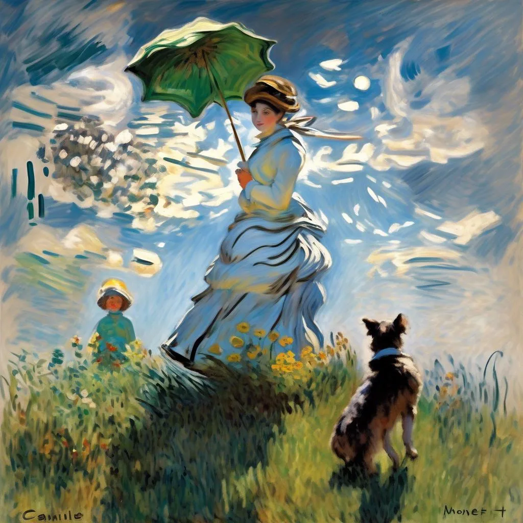 Camille with a Small Dog – Claude Monet