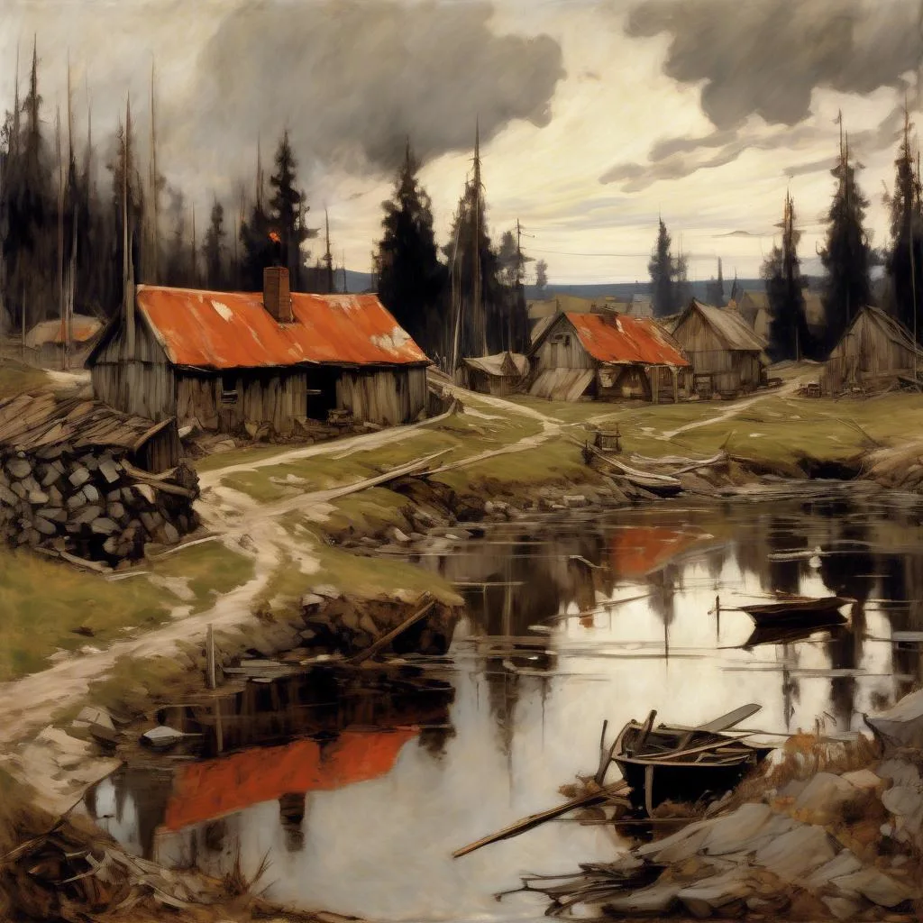 Burnt Village – Albert Edelfelt